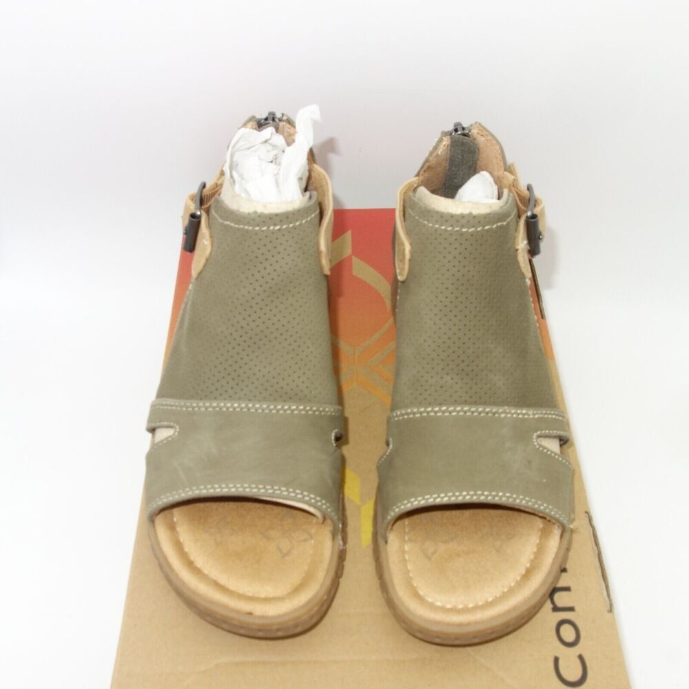 NEW COMFORTIVA Cerstin Leather Sandal Shoes Olive Green Women's Size 6 Wide - Picture 4 of 9